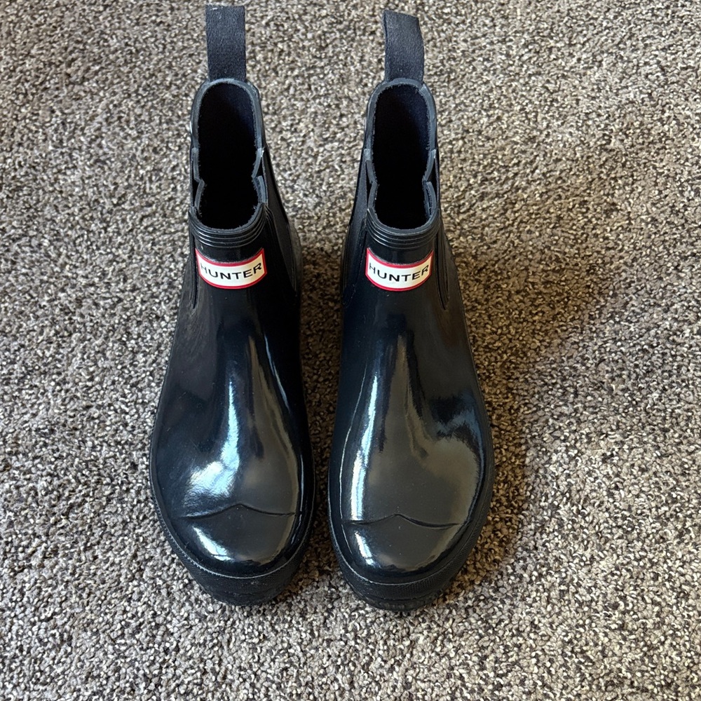 Hunter Glossy Black Rain Boots